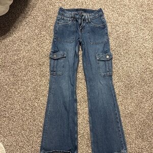 Aeropostale Blue Cargo Flare Jeans